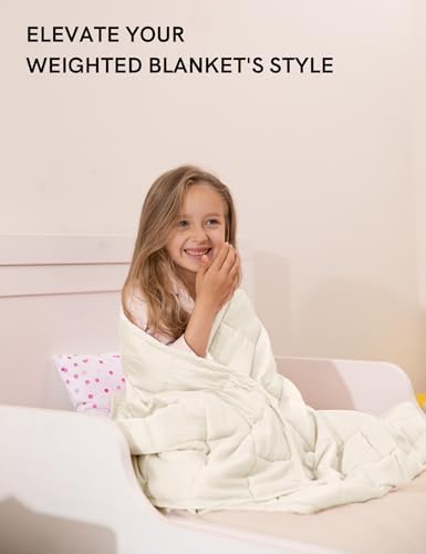 YnM Exclusive Cooling Duvet Cover for Weighted Blankets with 16 Strings (Champagne Beige, 60"x80") - Image 5