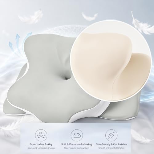 Pillow for Neck Pain Relief, Cooling Memory Foam Cervical Contour Support - Image 5
