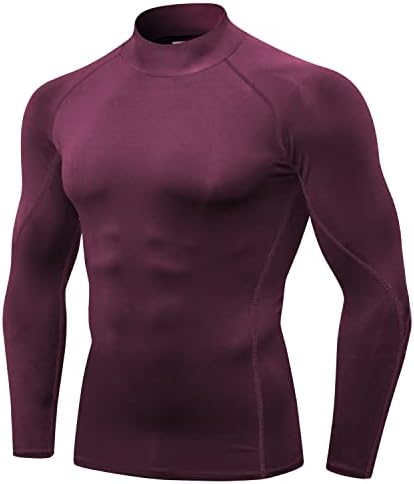 SPVISE Men's Compression Shirts Long Sleeve Mock Turtleneck Workout Tops by SPVISE