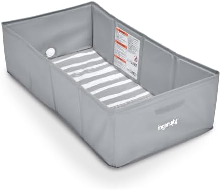 Ingenuity Tuckaway Toddler Folding Tub, Converts Shower to Tub, Folds to Store, Easy to Clean, No Assembly Required, Portable Baby Bathtub for Travel, 12M-5Y, Gray - Image 2
