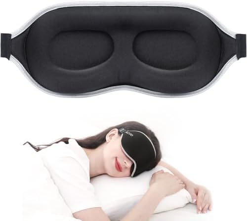 MZOO Luxury Sleep Mask, 3D Spacious for Long Lashes Blocking Light by MZOO