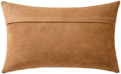 Full Grain Leather Lumbar Pillow Cover (14" x 22") (Brownish Orange) - Image 3