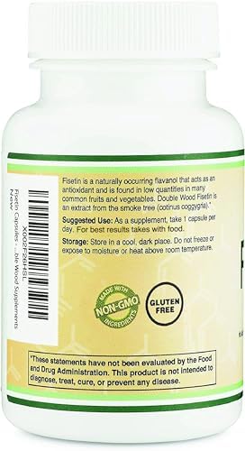 Fisetin Supplement - 100mg of Bioactive Flavnonols, 60 Count (Bioflavonoid Polyphenols Supplement Similar to Apigenin, Luteolin, and Quercetin) Aging Support Senolytic by Double Wood (Pack of 2) - Image 4