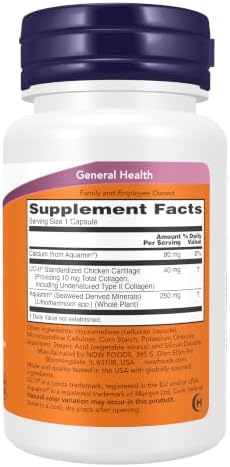 NOW Foods Supplements, UC-II Type II Collagen with Undenatured Type II Collagen, 60 Veg Capsules - Image 2