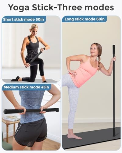 P Polerden Yoga Stick, 5ft Exercise Stick for Mobility, Stretching Stick with Non-Slip Ends, Exercise Dowel for Pilates, Balance Pole and Stretch Bar for Stretching Equipment - Image 6