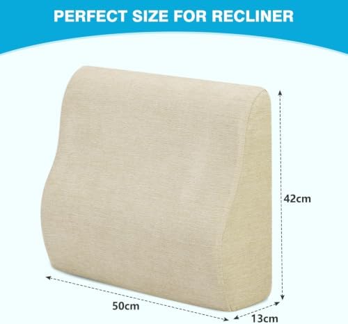 Back Support Pillow for Recliner Dual Layer Lumbar Support Pillow with Gel Memory Foam Ergonomic Orthopedic Lumbar Cushions for Elderly Lower Back Pain Relief Washable Cover Khaki - Image 5