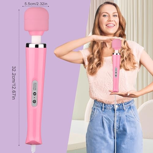 AEVEONE Wired Powerful Handheld Wand Massager, Strong Personal Vibration Massage for Sports Recovery, Back Muscle Aches, All Whole Body Pain (Pink) - Image 2