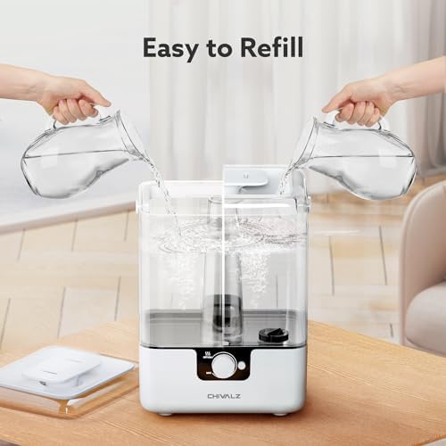 CHIVALZ 6L Humidifiers for Bedroom, Cool Mist, 26dB, 50H Runtime, White - Image 3