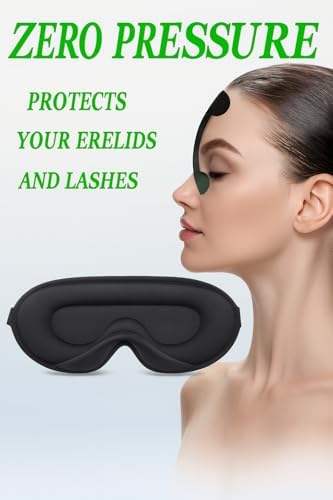 3D Comfortable Sleep Mask, Black, Ultra Soft Light Blocking Eye Cover for Men and Women, Eyelash Friendly Design - Image 6