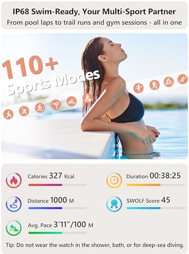 Smart Watch 2026 Upgrade for Women Men Android & iPhone [2 Bands, 44mm case, 1.83''], Alexa Built-in, Make/Answer Call, HR SpO2 Sleep Stress Monitor Fitness Tracker, IP68 Waterproof Step Counter Watch - Image 5