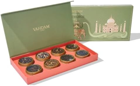 VAHDAM, Weekend In Taj Mahal Tea Gift Set Travel Edition Gift Box | 8 Varieties - Chai, Black, Herbal Tea | Gluten Free, Non GMO | Gifts for Women & Men by Unknown