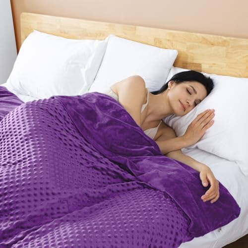 yescool Weighted Blanket for Adults (15 lbs, 60" x 80", Violet) Heavy Blanket for Sleeping Perfect for 140-160 lbs, Queen Size Breathable Blanket with Premium Glass Bead, Machine Washable - Image 3