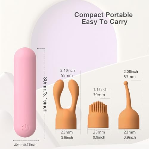 CHARMING Portable Handheld Electric Back Massager -10 Modes Mini Waterproof & Rechargeable Handheld Deep Tissue Neck (Pink 4 in 1) - Image 2