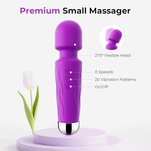 Kverg Handheld Personal Small Massager with APP–Waterproof, USB Rechargeable, 20 Vibration Patterns, 8 Speeds, Light Purple - Image 3