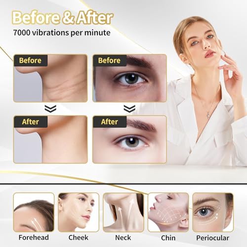 Portable Face Beauty Device, 7 Color Portable Face Massager Tool for Skin Care, Based on Triple Action LED, Thermal, and Vibration Technologies, at Home Skin Care Face Sculpting Tool(Glossy Black) - Image 4