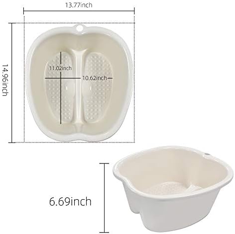 Ownest Foot Bath Spa,Water Spa and Foot Massage, Sturdy Plastic Foot Basin for Soaking Foot,Toe Nails, and Ankles,Pedicure,Portable Foot Tub-White - Image 2