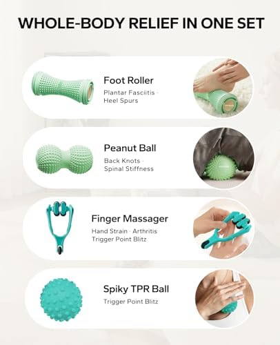HAPBEAR Massage Ball Set 4 PC, Plantar Fasciitis Relief, with Storage Bag - Image 2