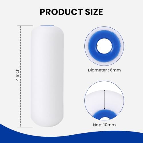 Mister Rui 4 Inch Foam Paint Roller Covers, 10-Pack for Cabinets & Doors - Image 2