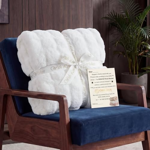 ORINOVA White Soft Twin Fluffy Blanket for Bed Living Room Furry Faux Fur Bed 60x80 Thick Fuzzy Throw Blanket Cozy Home Decor Gifts 860 GSM - Image 4