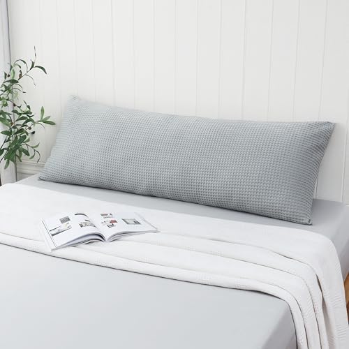 100% Egyptian Cotton 600 TC Waffle Weave Body Pillowcase with Zipper - Image 6