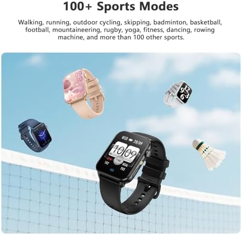 Blackview Smart Watch for Women,1.91" HD Touchscreen Fitness Watch with Flashlight, Bluetooth Notifications/Make Calls, Heart Rate/Sleep Monitor/2 Straps, Fitness Watch for Android/iPhone - Image 6