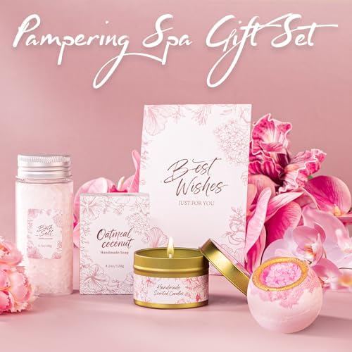 Gift Basket for Women, Self Care Set with Knitted Throw - Care Pkg - Pink - Image 6