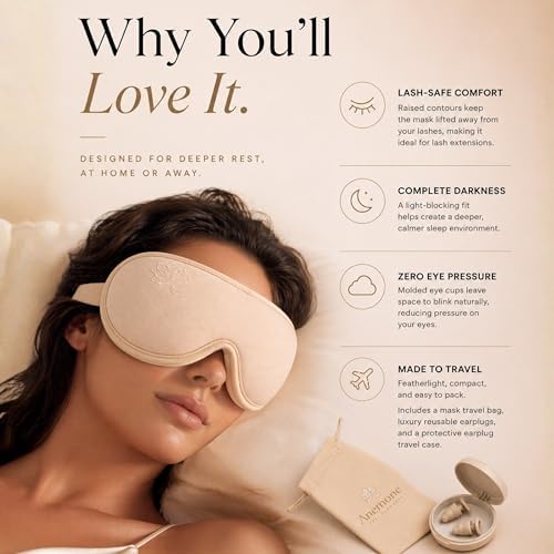 Anemone Contour Sleeping Mask for Women – Softer Than Silk Eye Masks for Sleep, Complete Blackout, Zero Eye Pressure Fit, Lightweight, Eye Care, Travel Essentials Included - Image 3