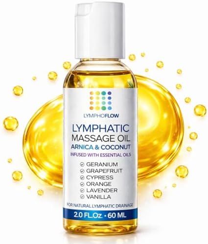 Lymphatic Drainage Massage Oil for Massage Therapy, Arnica & Coconut, 2 Oz by BruizexTheUltimateRecoveryMust-Have