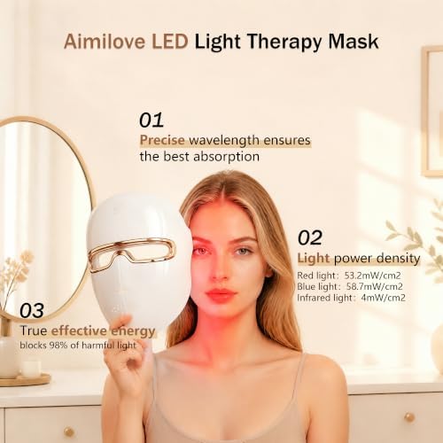 Red Light Therapy Mask for Face, 850nmNIR Treats Acne & Wrinkles - Image 4