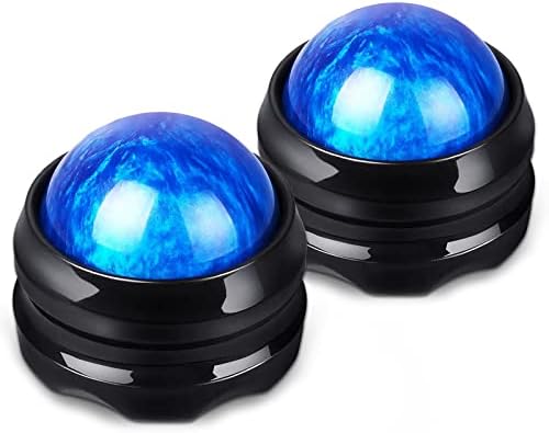 2-Pack Manual Massage Balls, Roller Back Massager Great for Relax, Deep Tissue Massage Tool to Relief Full Body, Sore Muscle, Neck, Shoulders, Feet, Joint Pain, Stiffness(Blue) by WANDiORY