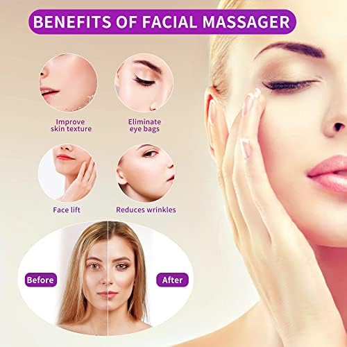 Handhold Portable Powerful Multifunctional Facial Mini Massage Ball,Quiet Waterproof USB Rechargeable Vibrating Travel Pocket Face Eye Finger Joint and Neck Jaw Massager - Purple - Image 3