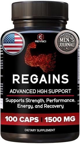 HGH Supplements for Men & Women (100 Pills) Regains Anabolic HGH Peptides for Muscle Growth, Muscle Recovery & Muscle Builder for Men, Natural Human Growth Hormone Booster & Post Workout Supplement by RevolutionScience
