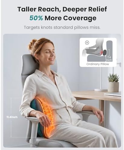 BOB AND BRAD Back Massager with Heat FSA Eligible/HSA Eligible, EZBack Corded Back Massager for Pain Relief Deep Tissue, Shiatsu Back and Neck Massage Pillow, Soothing Full-Body Relief for Women Men - Image 4