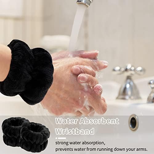 WHAVEL 6PCS Spa Headband and Wristbands Set, Face Wash Headband Wrist Bands for Washing Face Makeup Skincare Hair Band Skin Care Accessories Tools - Image 2