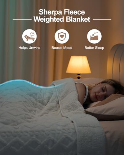 Ultra Soft Sherpa Weighted Blanket for Adults, 60"x80" 20lbs Heavy Blankets - Image 2