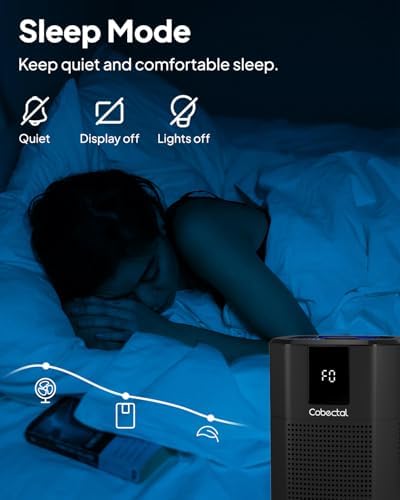 Cobectal Air Purifier for Bedroom, 3-in-1 Filter, Small Air Cleaner, Black - Image 5