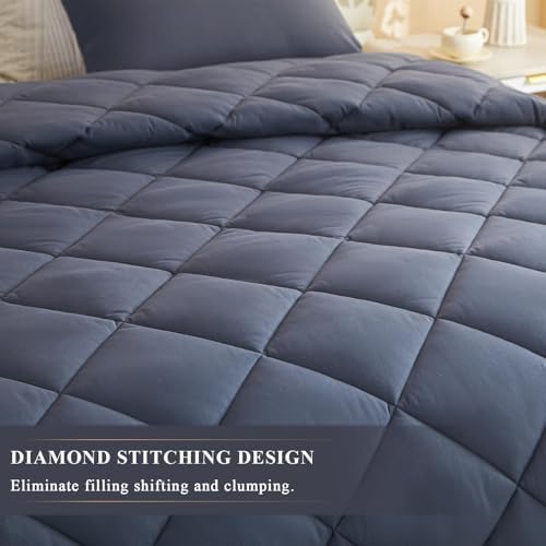 Oversized King Comforter 120x120, Extra Large King Size Comforter Oversized, All Season Soft Lightweight Quilt Down Alternative Duvet Insert with 8 Corner Tabs(120x120, Grey) - Image 5