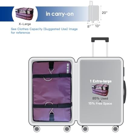 Grand Fusion Stow-N-Go Hanging Travel Shelves, Packing Organizer for Luggage. Carry on Closet for Suitcase. Expandable Packing Cube. Travel Essentials. (Burgundy, XL = (L) 17.7" x (W) 11.8") - Image 2