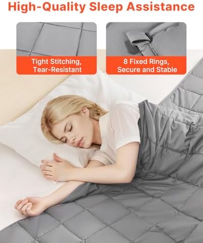 VEVOR Weighted Blanket 88 x 104 inch - King Size, 20 lbs Heavy Blanket with Cooling Glass Beads, Soft & Breathable for All-Season Use, Suitable for Adults 200-250 lbs, Ideal Gift Choice (Grey) - Image 4