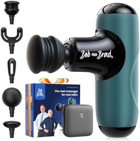 BOB AND BRAD Q2 Mini Massage Gun, Pocket-Sized Deep Tissue Massager Gun, Portable Percussion Muscle Massager Gun, Ultra Small & Quiet Muscle Massage Gun with Carry Case by BOBANDBRAD