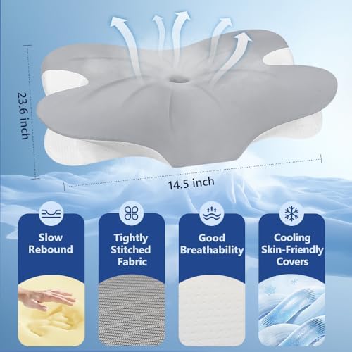 Cervical Neck Pillow for Neck Pain Relief & Sleeping, Ergonomic Contour Neck Support Pillow, Memory Foam Orthopedic Pillow for Side, Back, Stomach Sleepers - Image 6