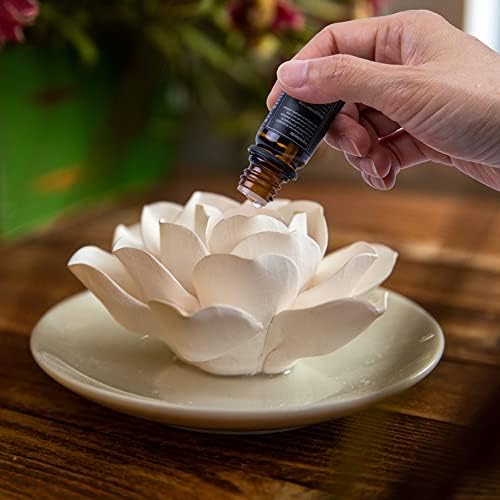 Essential Oil Passive Flower Diffuser -Lotus Flower Porcelain Aromatherapy Diffusers for Small Mini Room, Desk Decorative, Bathroom (Lotus) - Image 3