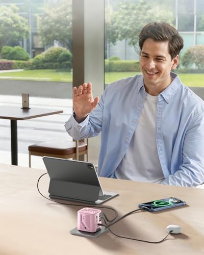 W & O 60W Gan Fast Charger Wall Plug, Built-in Retractable USB-C & L Cables - Image 6