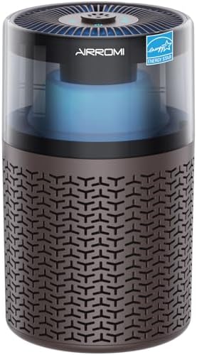 AIRROMI Pet Air Purifier for Home & Bedroom, HEPA Activated Carbon Filter, Removes Pet Dander & Odor, Allergies, Smoke, Hair, Night Light, Fragrance Sponge, Up to 658 ft², A2002 Tan by AIRROMI