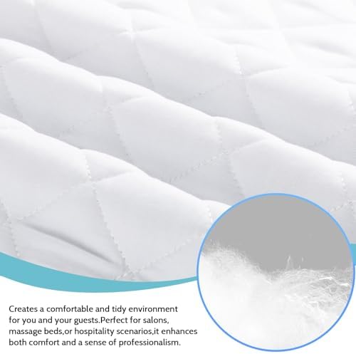 Massage Table Sheets Massage Table Topper Washable Massage Table Pad with Face Hole Polyester Fiber Lash Bed Foam Topper for Spa Salon Tattoo Home Estheticians Gift (White,Bed Not Included) - Image 3