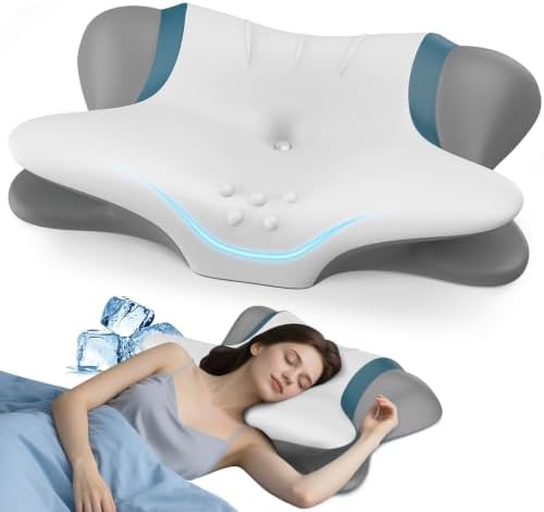 Cervical Pillow for Neck Pain Relief, Ergonomic Neck Pillow for Sleeping, Orthopedic Contour Side Sleeper Pillow for Neck Support, Cooling Memory Foam Pillows for Back Stomach Sleepers by beslovo