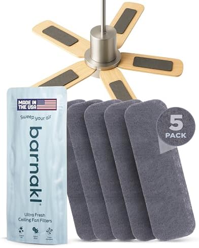 Barnakl Ultra Fresh Ceiling Fan Filters for Blades, Allergy & Dust, 5 Pack by CeilingFanFilters