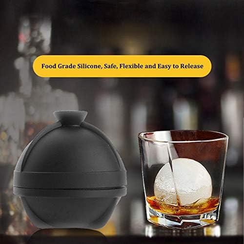 Sphere Ice Molds - 6 Pack - Silicone Ice Ball Molds with Built-in Funnel - Round Ice Cube Molds - Make 2.5 Inch Big Ice Sphere for Whiskey & Cocktails,Food Grade and BPA Free, Black - Image 7
