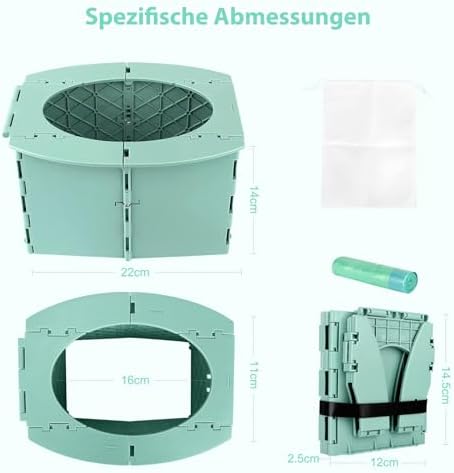 Travel Potty for Kids, Reusable Portable Folding Potty for Toddler, Foldable Toilet for Outdoor Camping, Toddler Potty Seat (Green) - Image 6