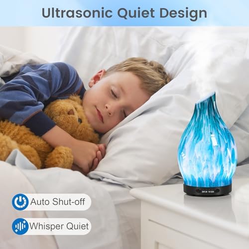 Glass Essential Oil Diffuser for Home, 120ML, 7 Color Lights - Image 5